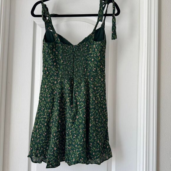 Reformation Green Floral Mini Dress Women’s Size 8 Romantic Cottagecore - Picture 2 of 8